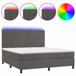 Letto a Molle con Materasso e LED Grigio Scuro 180x200 cmcod mxl 75135 - Vista aggiuntiva 2