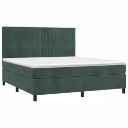 Letto a Molle con Materasso e LED Verde Scuro 180x200cm Vellutocod mxl 123050 - Vista aggiuntiva 3