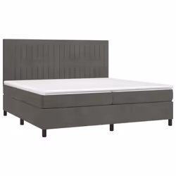 vidaXL Letto a Molle con Materasso e LED Grigio Scuro 200x200 cm - Vista aggiuntiva 3