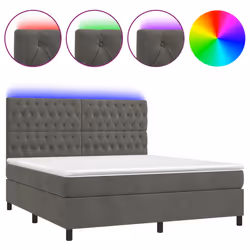 Letto a Molle con Materasso e LED Grigio Scuro 160x200 cmcod mxl 123058 - Vista aggiuntiva 2