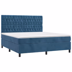 Letto a Molle con Materasso e LED Blu Scuro 160x200 cmcod mxl 99120 - Vista aggiuntiva 3