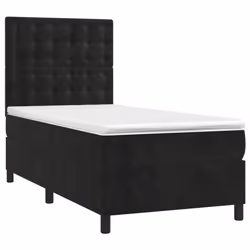 Letto a Molle con Materasso e LED Nero 100x200 cm in Vellutocod mxl 75146 - Vista aggiuntiva 3