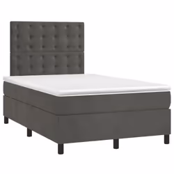 vidaXL Letto a Molle con Materasso e LED Grigio Scuro 120x200 cm - Vista aggiuntiva 3