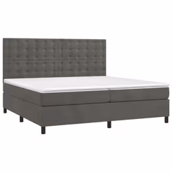 vidaXL Letto a Molle con Materasso e LED Grigio Scuro 200x200 cm - Vista aggiuntiva 3
