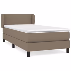 vidaXL Giroletto a Molle con Materasso Tortora 90x190 cm in Tessuto - Vista aggiuntiva 2