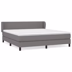 vidaXL Giroletto a Molle con Materasso Grigio Scuro 160x200 cm Tessuto - Vista aggiuntiva 2