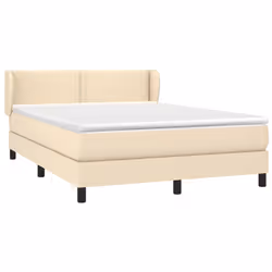 vidaXL Giroletto a Molle con Materasso Crema 140x200 cm in Tessuto - Vista aggiuntiva 3