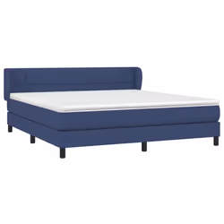 vidaXL Giroletto a Molle con Materasso Blu 160x200 cm in Tessuto - Vista aggiuntiva 3