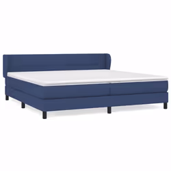vidaXL Giroletto a Molle con Materasso Blu 200x200 cm in Tessuto - Vista aggiuntiva 2