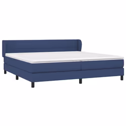 vidaXL Giroletto a Molle con Materasso Blu 200x200 cm in Tessuto - Vista aggiuntiva 3
