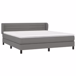 vidaXL Giroletto a Molle con Materasso Grigio Scuro 160x200 cm Tessuto - Vista aggiuntiva 3