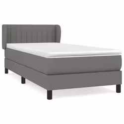 vidaXL Giroletto a Molle con Materasso Grigio Scuro 80x200 cm Tessuto - Vista aggiuntiva 2