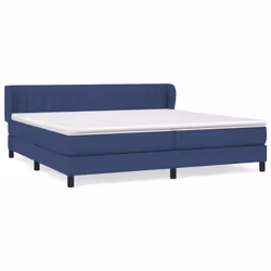 vidaXL Giroletto a Molle con Materasso Blu 200x200 cm in Tessuto - Vista aggiuntiva 2