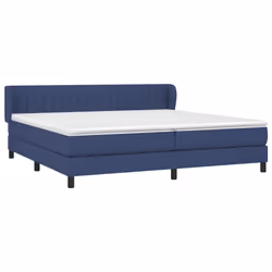 vidaXL Giroletto a Molle con Materasso Blu 200x200 cm in Tessuto - Vista aggiuntiva 3