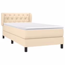 vidaXL Giroletto a Molle con Materasso Crema 80x200 cm inTessuto - Vista aggiuntiva 3