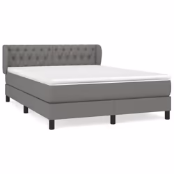 vidaXL Giroletto a Molle con Materasso Grigio Scuro 140x200cm Tessuto - Vista aggiuntiva 2