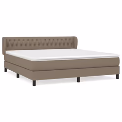 vidaXL Giroletto a Molle con Materasso Tortora 180x200 cm in Tessuto - Vista aggiuntiva 2