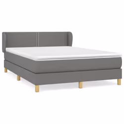 vidaXL Giroletto a Molle con Materasso Grigio Scuro 140x200cm Tessuto - Vista aggiuntiva 2
