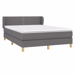 vidaXL Giroletto a Molle con Materasso Grigio Scuro 140x200cm Tessuto - Vista aggiuntiva 3