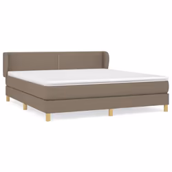 vidaXL Giroletto a Molle con Materasso Tortora 180x200 cm in Tessuto - Vista aggiuntiva 2