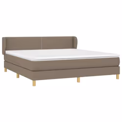 vidaXL Giroletto a Molle con Materasso Tortora 180x200 cm in Tessuto - Vista aggiuntiva 3