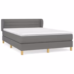 vidaXL Giroletto a Molle con Materasso Grigio Scuro 140x200cm Tessuto - Vista aggiuntiva 2