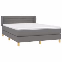vidaXL Giroletto a Molle con Materasso Grigio Scuro 140x200cm Tessuto - Vista aggiuntiva 3