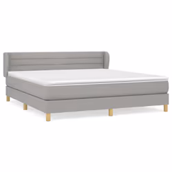 vidaXL Giroletto a Molle con Materasso Grigio Chiaro180x200 cm Tessuto - Vista aggiuntiva 2