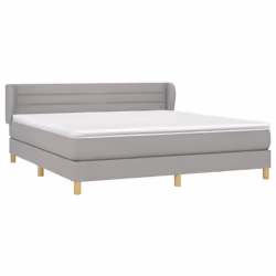 vidaXL Giroletto a Molle con Materasso Grigio Chiaro180x200 cm Tessuto - Vista aggiuntiva 3