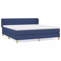 vidaXL Giroletto a Molle con Materasso Blu 160x200 cm in Tessuto - Vista aggiuntiva 2