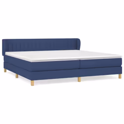 vidaXL Giroletto a Molle con Materasso Blu 200x200 cm in Tessuto - Vista aggiuntiva 2