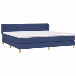 vidaXL Giroletto a Molle con Materasso Blu 200x200 cm in Tessuto - Vista aggiuntiva 3