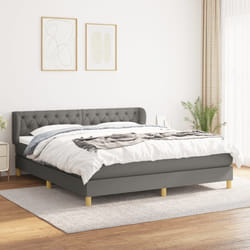 Giroletto a Molle con Materasso Grigio Scuro 160x200 cm Tessutocod mxl 74064