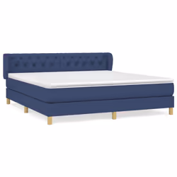 vidaXL Giroletto a Molle con Materasso Blu 160x200 cm in Tessuto - Vista aggiuntiva 2