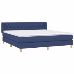 vidaXL Giroletto a Molle con Materasso Blu 160x200 cm in Tessuto - Vista aggiuntiva 3