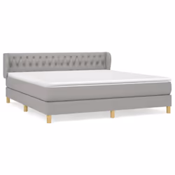 vidaXL Giroletto a Molle con Materasso Grigio Chiaro180x200 cm Tessuto - Vista aggiuntiva 2