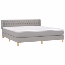 vidaXL Giroletto a Molle con Materasso Grigio Chiaro180x200 cm Tessuto - Vista aggiuntiva 3