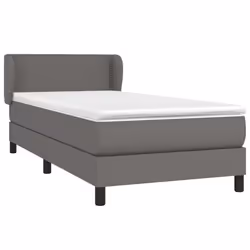 vidaXL Giroletto a Molle con Materasso Grgio 80x200 cm in Similpelle - Vista aggiuntiva 3