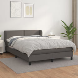 Giroletto a Molle con Materasso Grigio 140x190 cm in Similpellecod mxl 122025