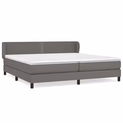 vidaXL Giroletto a Molle con Materasso Grgio 200x200 cm in Similpelle - Vista aggiuntiva 2