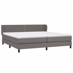 vidaXL Giroletto a Molle con Materasso Grgio 200x200 cm in Similpelle - Vista aggiuntiva 3