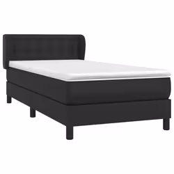 vidaXL Giroletto a Molle con Materasso Nero 80x200 cm in Similpelle - Vista aggiuntiva 3