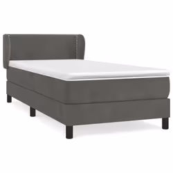 Giroletto a Molle con Materasso Grigio Scuro 90x190 cm Vellutocod mxl 122036 - Vista aggiuntiva 2