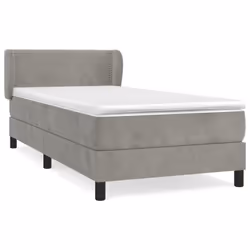 Giroletto a Molle con Materasso Grigio Chiaro 100x200cm Vellutocod mxl 98114 - Vista aggiuntiva 2