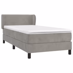Giroletto a Molle con Materasso Grigio Chiaro 100x200cm Vellutocod mxl 98114 - Vista aggiuntiva 3