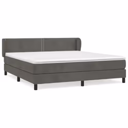 vidaXL Giroletto a Molle con Materasso Grigio Scuro 160x200 cm Velluto - Vista aggiuntiva 2