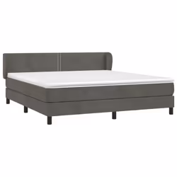 vidaXL Giroletto a Molle con Materasso Grigio Scuro 160x200 cm Velluto - Vista aggiuntiva 3