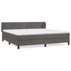 vidaXL Giroletto a Molle con Materasso Grigio Scuro 200x200 cm Velluto - Vista aggiuntiva 2