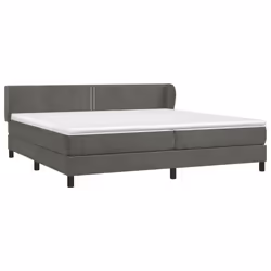 vidaXL Giroletto a Molle con Materasso Grigio Scuro 200x200 cm Velluto - Vista aggiuntiva 3