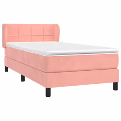 vidaXL Giroletto a Molle con Materasso Rosa 80x200 cm in Velluto - Vista aggiuntiva 3